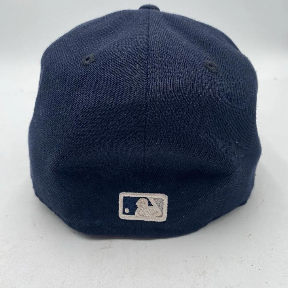 New York Yankees‎ Hat New Era 59Fifty Size 7 1/2 Custom Embroidered Cleaned Blue
